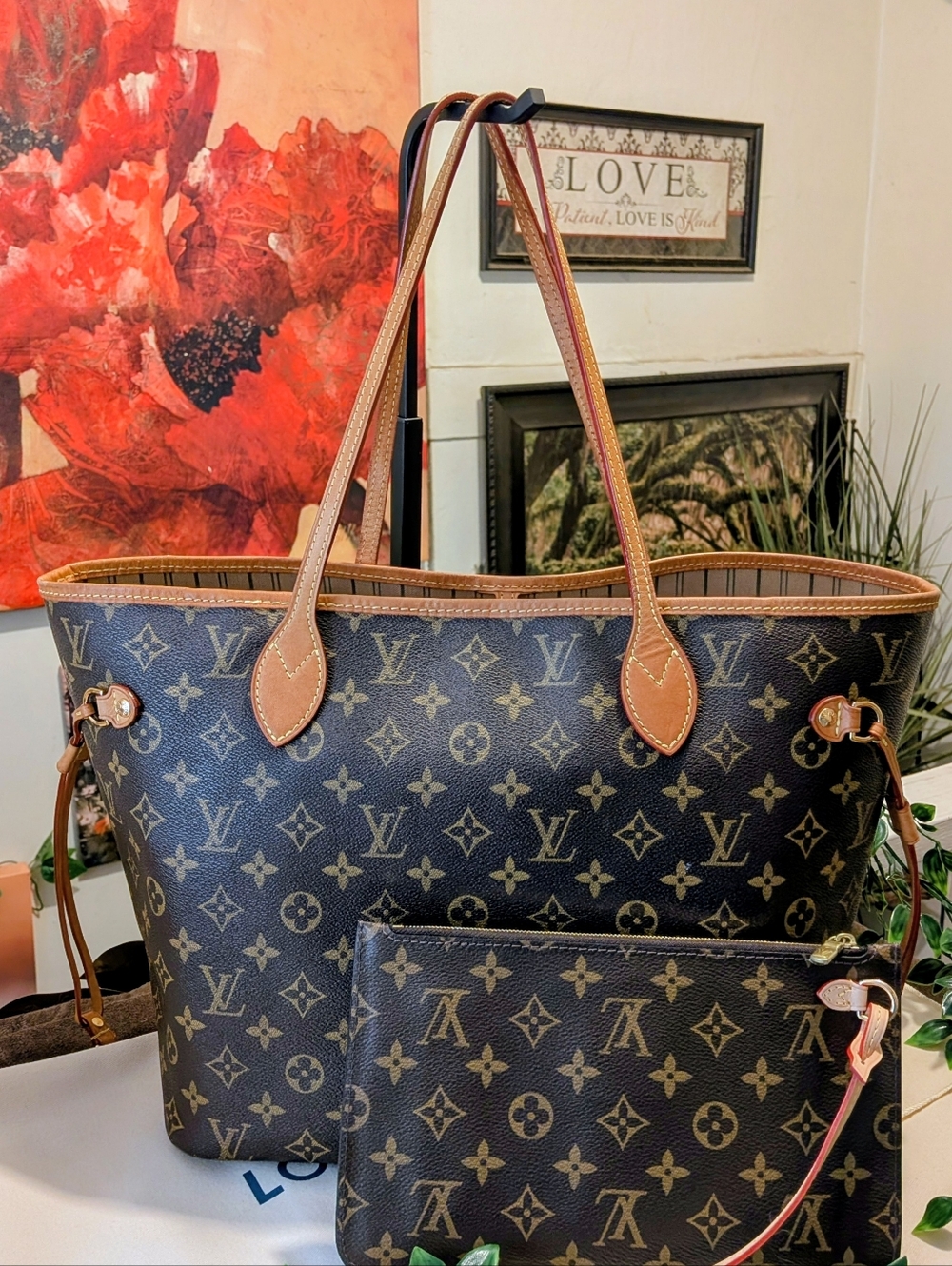 ❌SOLD❌ Louis Vuitton Monogram Neverfull MM SET - Includes Entrupy COA - XLNT - Picture 2 of 11